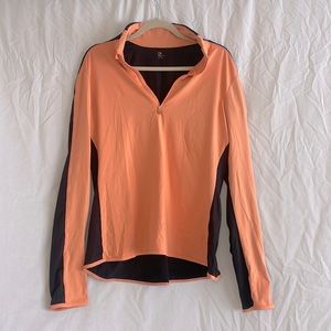 Gap fit XL orange and black workout top.